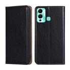 For Infinix Hot 12 Play Gloss Oil Solid Color Magnetic Leather Phone Case(Black) - 1