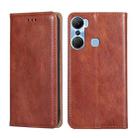 For Infinix Hot 12 Pro Gloss Oil Solid Color Magnetic Leather Phone Case(Brown) - 1