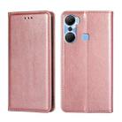 For Infinix Hot 12 Pro Gloss Oil Solid Color Magnetic Leather Phone Case(Rose Gold) - 1