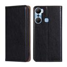 For Infinix Hot 12 Pro Gloss Oil Solid Color Magnetic Leather Phone Case(Black) - 1