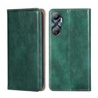 For Infinix Hot 20 4G Gloss Oil Solid Color Magnetic Leather Phone Case(Green) - 1