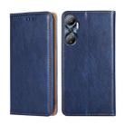 For Infinix Hot 20 4G Gloss Oil Solid Color Magnetic Leather Phone Case(Blue) - 1