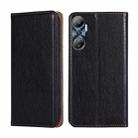 For Infinix Hot 20 4G Gloss Oil Solid Color Magnetic Leather Phone Case(Black) - 1