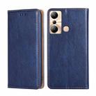 For Infinix Hot 20i Gloss Oil Solid Color Magnetic Leather Phone Case(Blue) - 1