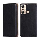 For Infinix Hot 20i Gloss Oil Solid Color Magnetic Leather Phone Case(Black) - 1