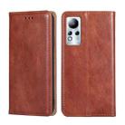 For Infinix Note 11 Gloss Oil Solid Color Magnetic Leather Phone Case(Brown) - 1