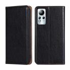 For Infinix Note 11 Gloss Oil Solid Color Magnetic Leather Phone Case(Black) - 1