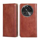 For OPPO Find X6 5G Gloss Oil Solid Color Magnetic Leather Phone Case(Brown) - 1