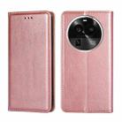 For OPPO Find X6 Pro 5G Gloss Oil Solid Color Magnetic Leather Phone Case(Rose Gold) - 1