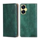 For Realme C55 4G Gloss Oil Solid Color Magnetic Leather Phone Case(Green) - 1