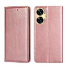 For Realme C55 4G Gloss Oil Solid Color Magnetic Leather Phone Case(Rose Gold) - 1