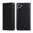 For Realme V30 5G / V30T Gloss Oil Solid Color Magnetic Leather Phone Case(Black) - 1