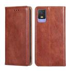 For TCL 403 Gloss Oil Solid Color Magnetic Leather Phone Case(Brown) - 1