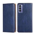 For Tecno Camon 18 / 18P Gloss Oil Solid Color Magnetic Leather Phone Case(Blue) - 1