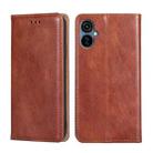 For TECNO Camon 19 Neo Gloss Oil Solid Color Magnetic Leather Phone Case(Brown) - 1