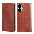 For Tecno Camon 19 / 19 Pro Gloss Oil Solid Color Magnetic Leather Phone Case(Brown) - 1