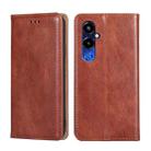 For Tecno Pova 4 Pro Gloss Oil Solid Color Magnetic Leather Phone Case(Brown) - 1