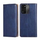 For Tecno Spark 8C Gloss Oil Solid Color Magnetic Leather Phone Case(Blue) - 1