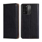 For Tecno Spark 8C Gloss Oil Solid Color Magnetic Leather Phone Case(Black) - 1