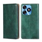 For Tecno Spark 10 4G Gloss Oil Solid Color Magnetic Leather Phone Case(Green) - 1