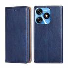 For Tecno Spark 10 4G Gloss Oil Solid Color Magnetic Leather Phone Case(Blue) - 1