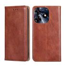 For Tecno Spark 10 Pro Gloss Oil Solid Color Magnetic Leather Phone Case(Brown) - 1