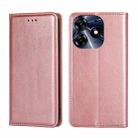 For Tecno Spark 10 Pro Gloss Oil Solid Color Magnetic Leather Phone Case(Rose Gold) - 1