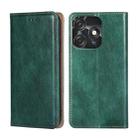 For Tecno Spark 10C Gloss Oil Solid Color Magnetic Leather Phone Case(Green) - 1