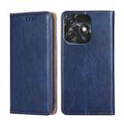 For Tecno Spark 10C Gloss Oil Solid Color Magnetic Leather Phone Case(Blue) - 1