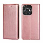 For Tecno Spark 10C Gloss Oil Solid Color Magnetic Leather Phone Case(Rose Gold) - 1