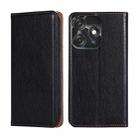 For Tecno Spark 10C Gloss Oil Solid Color Magnetic Leather Phone Case(Black) - 1