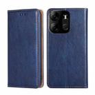 For Tecno Spark GO 2023 Gloss Oil Solid Color Magnetic Leather Phone Case(Blue) - 1