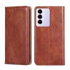 For vivo S16E Gloss Oil Solid Color Magnetic Leather Phone Case(Brown) - 1