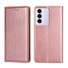 For vivo S16E Gloss Oil Solid Color Magnetic Leather Phone Case(Rose Gold) - 1