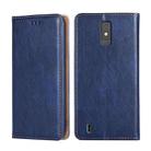 For ZTE Blade A32 Gloss Oil Solid Color Magnetic Leather Phone Case(Blue) - 1
