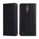 For ZTE Blade A32 Gloss Oil Solid Color Magnetic Leather Phone Case(Black) - 1