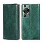 For Huawei P60 / P60 Pro Gloss Oil Solid Color Magnetic Leather Phone Case(Green) - 1