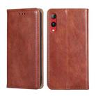 For Rakuten Hand 4G Gloss Oil Solid Color Magnetic Leather Phone Case(Brown) - 1