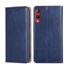 For Rakuten Hand 4G Gloss Oil Solid Color Magnetic Leather Phone Case(Blue) - 1