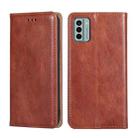 For Nokia G22 Gloss Oil Solid Color Magnetic Leather Phone Case(Brown) - 1