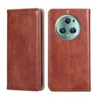 For Honor Magic5 Pro Gloss Oil Solid Color Magnetic Leather Phone Case(Brown) - 1