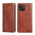 For Honor X5 4G Gloss Oil Solid Color Magnetic Leather Phone Case(Brown) - 1