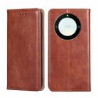For Honor X40 Gloss Oil Solid Color Magnetic Leather Phone Case(Brown) - 1