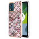 For Motorola Moto E13 Electroplating IMD TPU Phone Case(Pink Scales) - 1