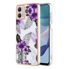 For Motorola Moto G53 Electroplating IMD TPU Phone Case(Purple Flower) - 1