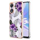 For OPPO A78/A58 Electroplating IMD TPU Phone Case(Purple Flower) - 1