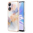 For OPPO A78/A58 Electroplating IMD TPU Phone Case(White Marble) - 1