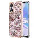 For OPPO A78/A58 Electroplating IMD TPU Phone Case(Pink Scales) - 1