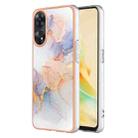For OPPO Reno8 T 4G Electroplating IMD TPU Phone Case(White Marble) - 1