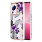 For Xiaomi 13 Lite 5G Electroplating IMD TPU Phone Case(Purple Flower) - 1